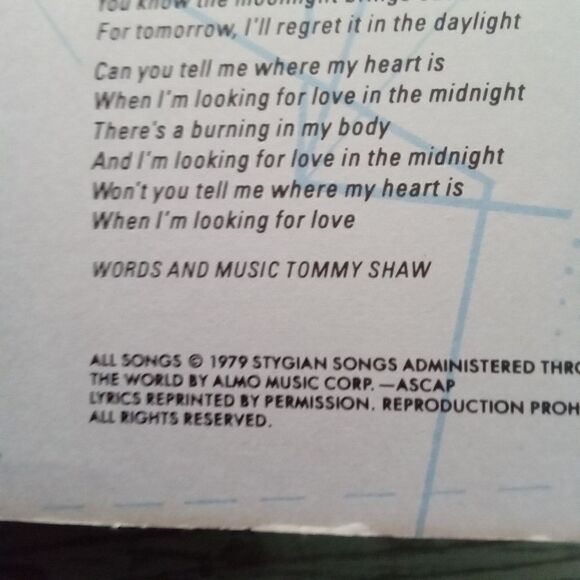 Styx Cornerstone LP Vinyl Record Album 1979 A&M Records - Picture 6 of 11